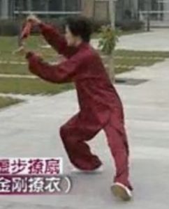 Professor Li's wife does ca bu at the opening of Fan II.